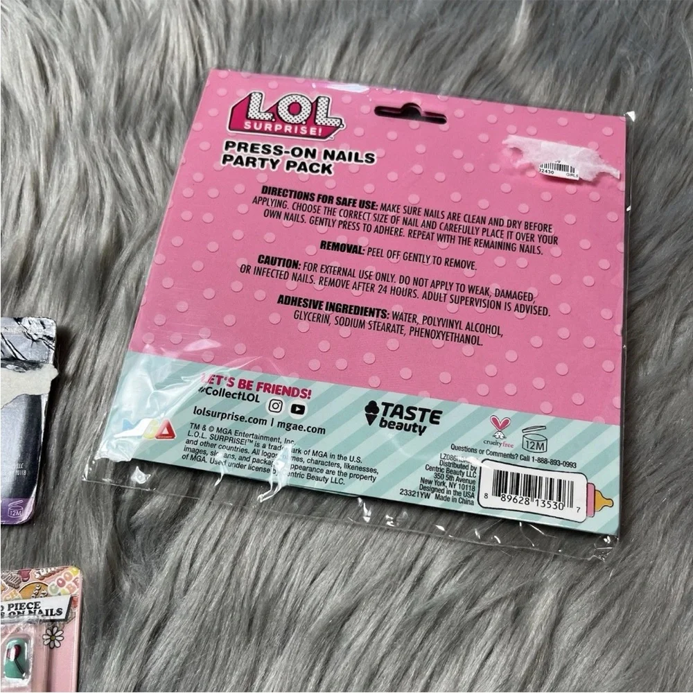 GIRLS Press On Nail Bundle Rainbow High Lol Surprise Floral